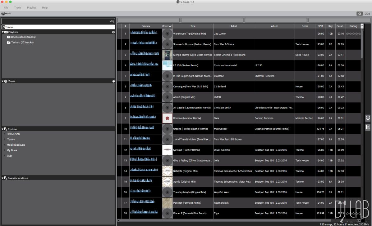 V-Case dient zur Vorbereitung von Songs
