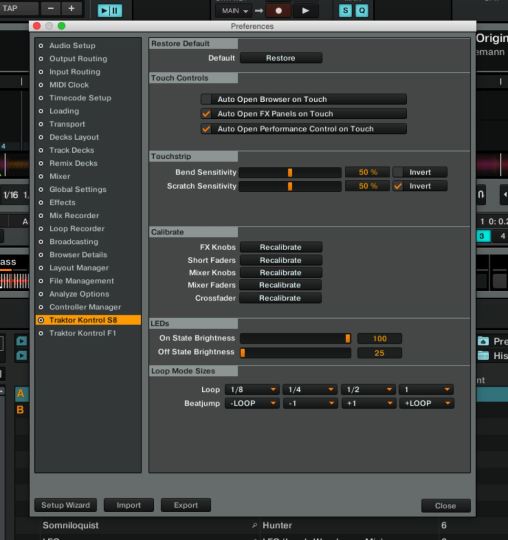 Traktor Kontrol S8 - Software-Einstellungen