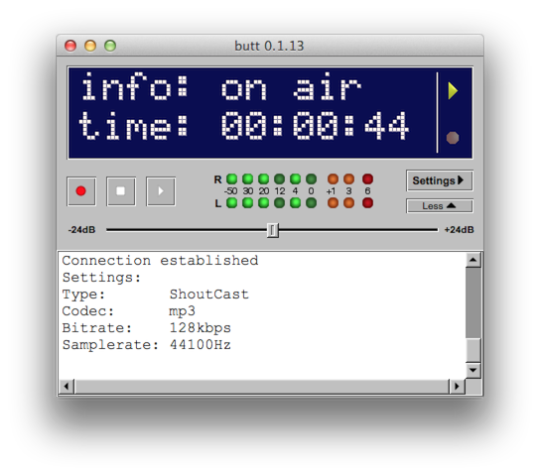 BUTT hilft dabei den Sound aus oder &uuml;ber den Rechner an einen Icecast oder Shoutcast Server zu streamen